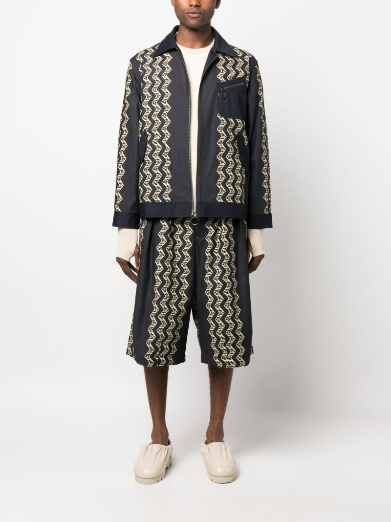 Blue Zigzag Print Jacket