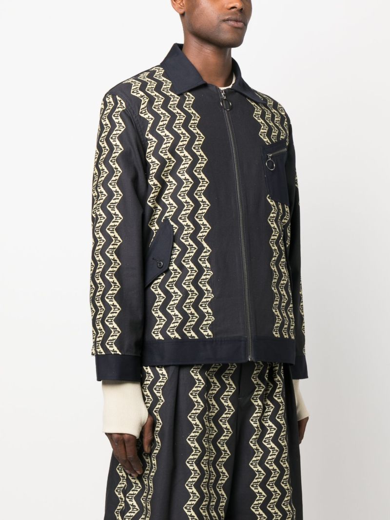 Blue Zigzag Print Jacket