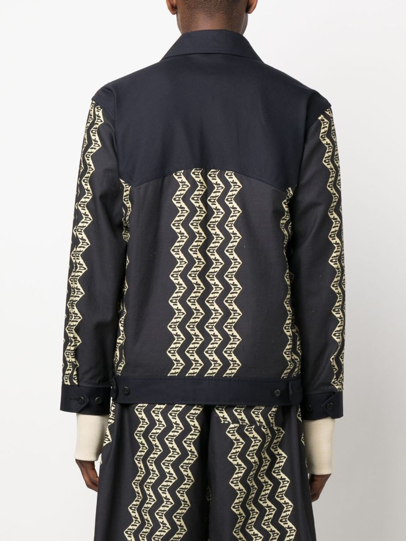 Blue Zigzag Print Jacket