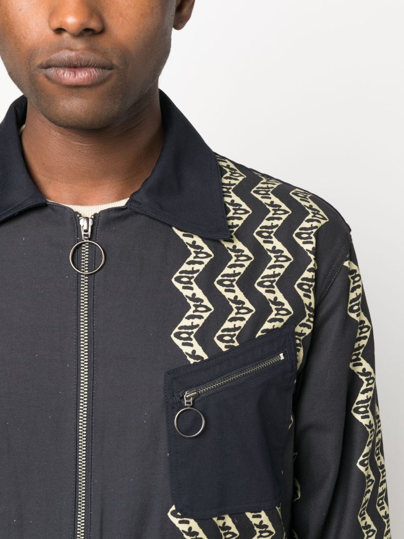 Blue Zigzag Print Jacket