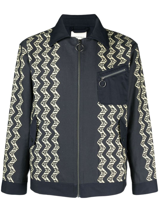 Blue Zigzag Print Jacket
