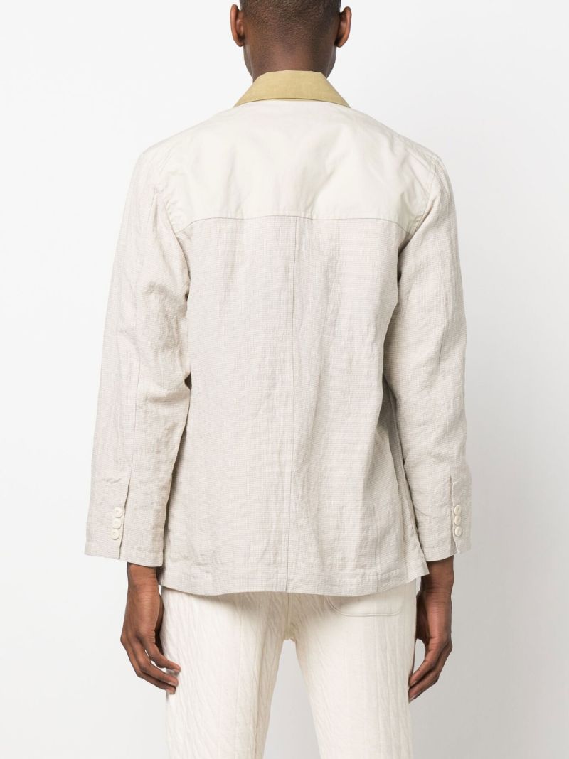 Neutral Contrast Panel Blazer