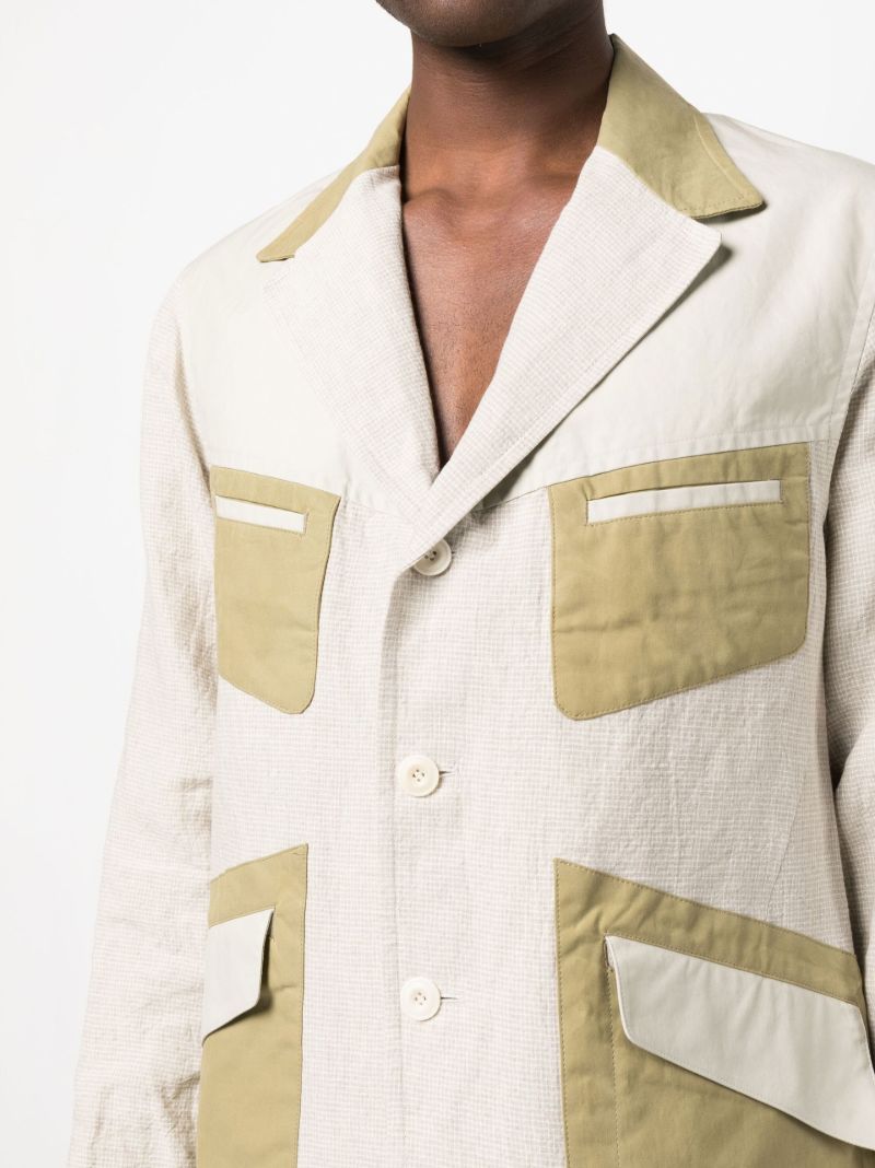Neutral Contrast Panel Blazer