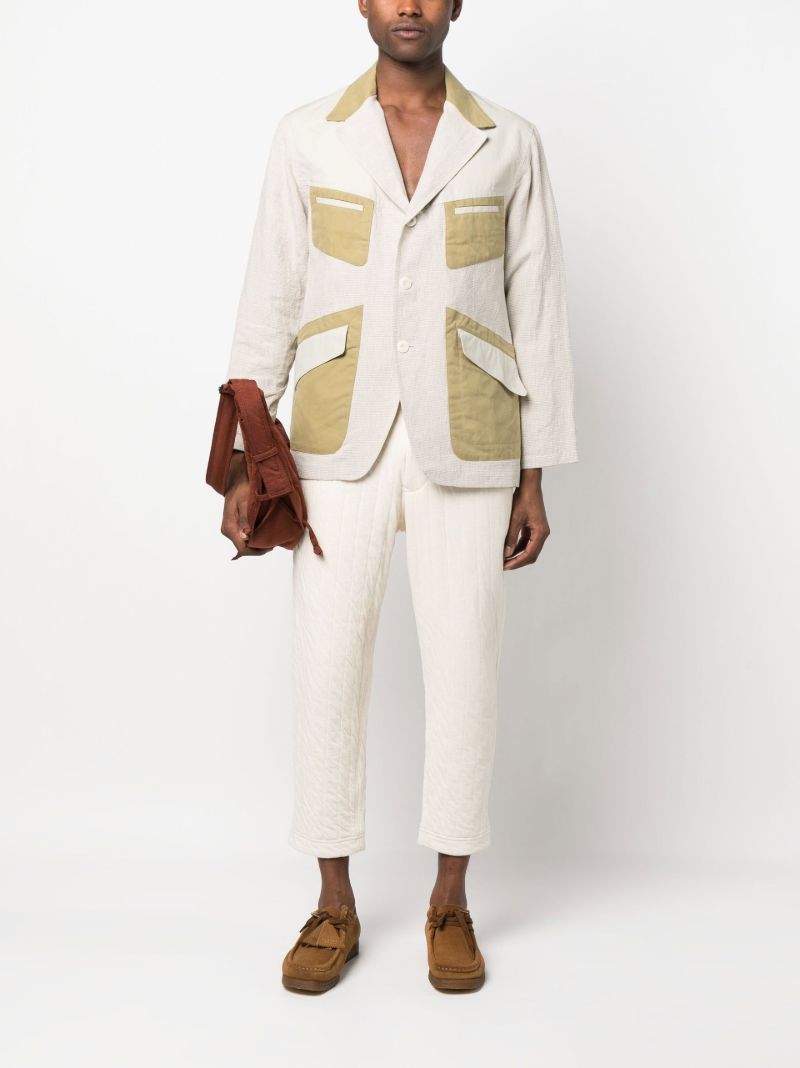 Neutral Contrast Panel Blazer