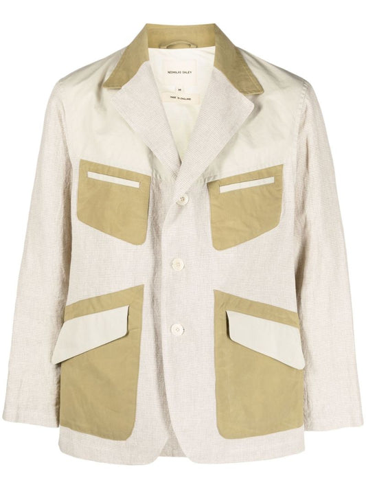 Neutral Contrast Panel Blazer