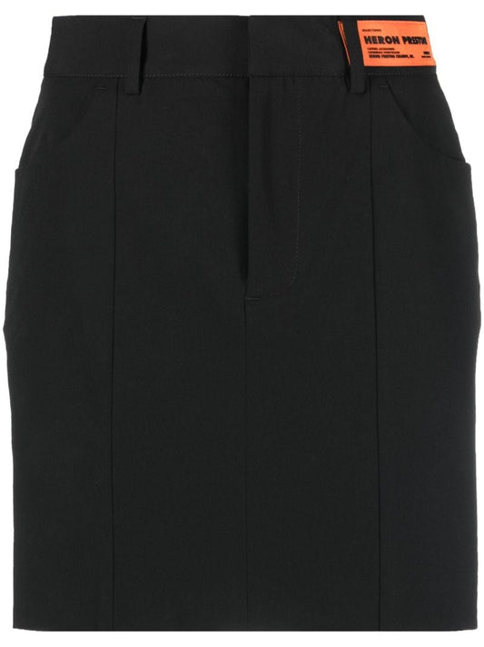 Black Logo-patch Mini Skirt