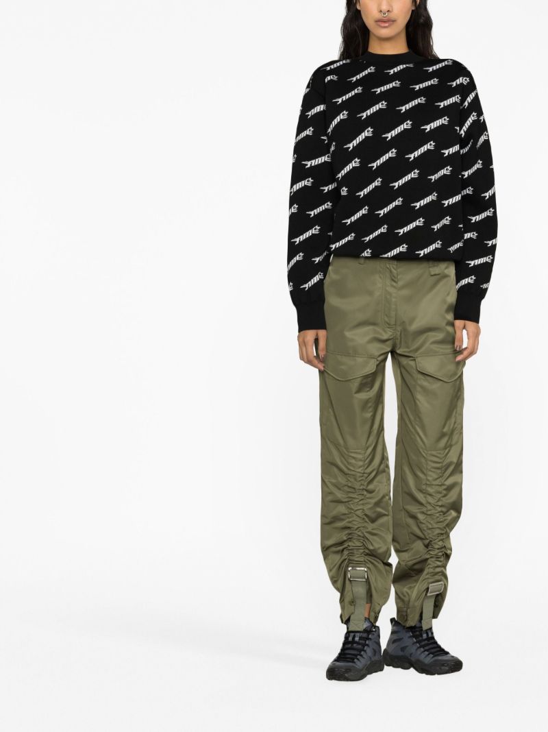 Black Logo Print Wool Sweater
