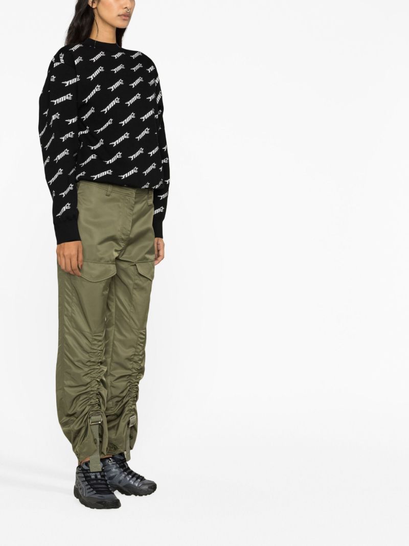 Black Logo Print Wool Sweater