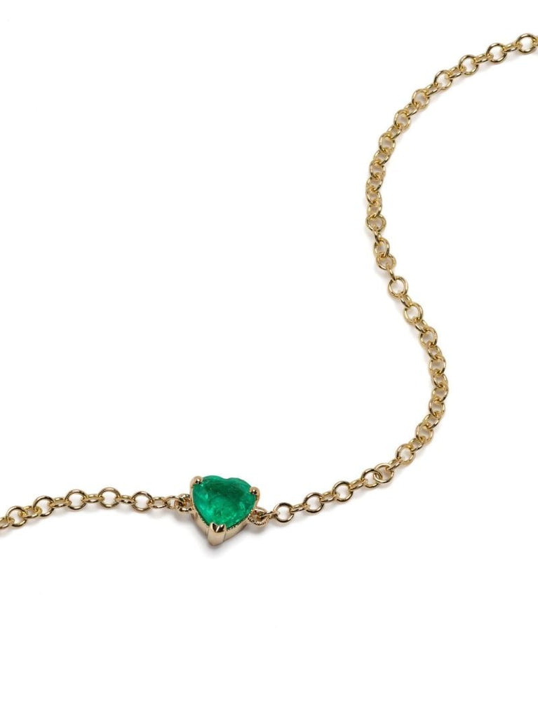 18k Yellow Gold Baby Heart Emerald Bracelet