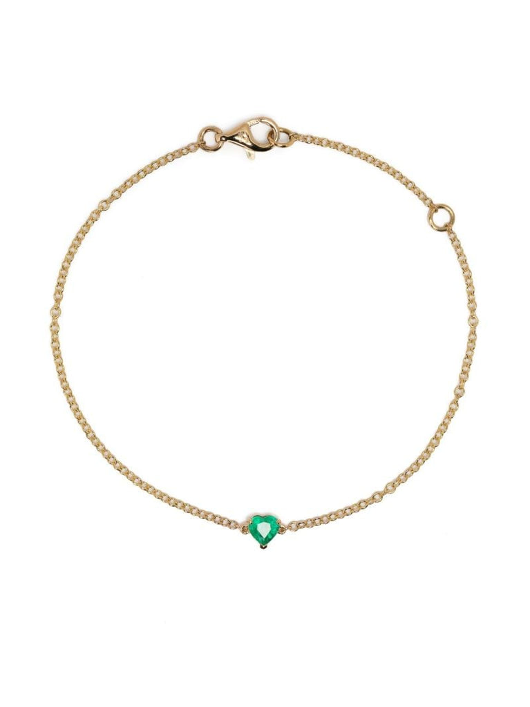 18k Yellow Gold Baby Heart Emerald Bracelet