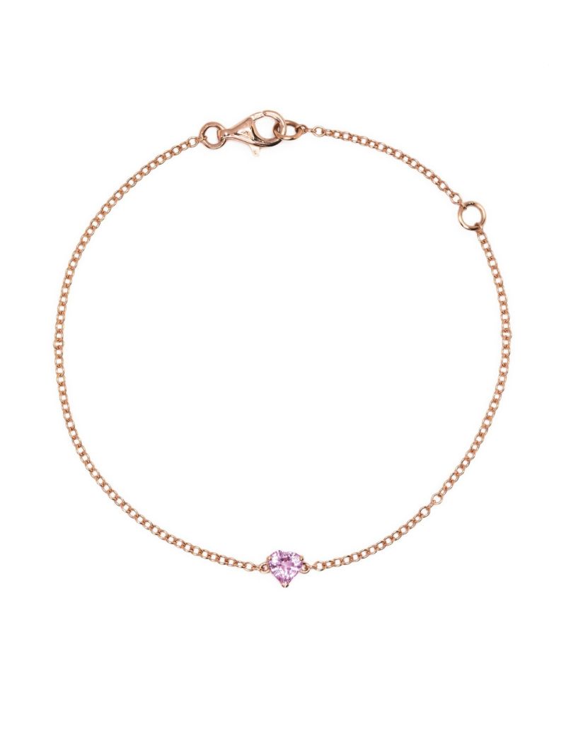 18k Rose Gold Baby Heart Pink Sapphire Bracelet