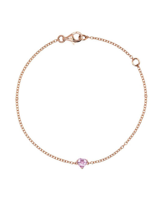 18k Rose Gold Baby Heart Pink Sapphire Bracelet