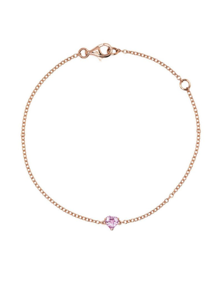 18k Rose Gold Baby Heart Pink Sapphire Bracelet