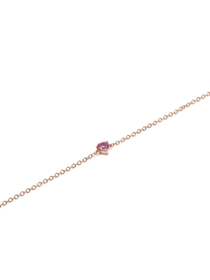 18k Rose Gold Baby Heart Pink Sapphire Bracelet