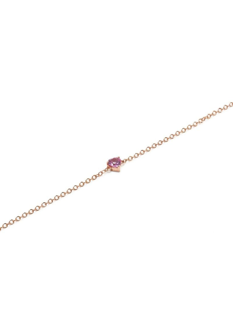 18k Rose Gold Baby Heart Pink Sapphire Bracelet