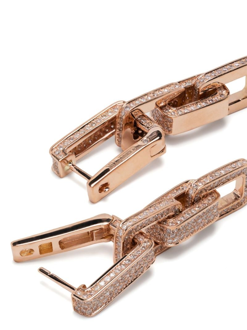 18k Rose Gold Triple Deco Diamond Earrings
