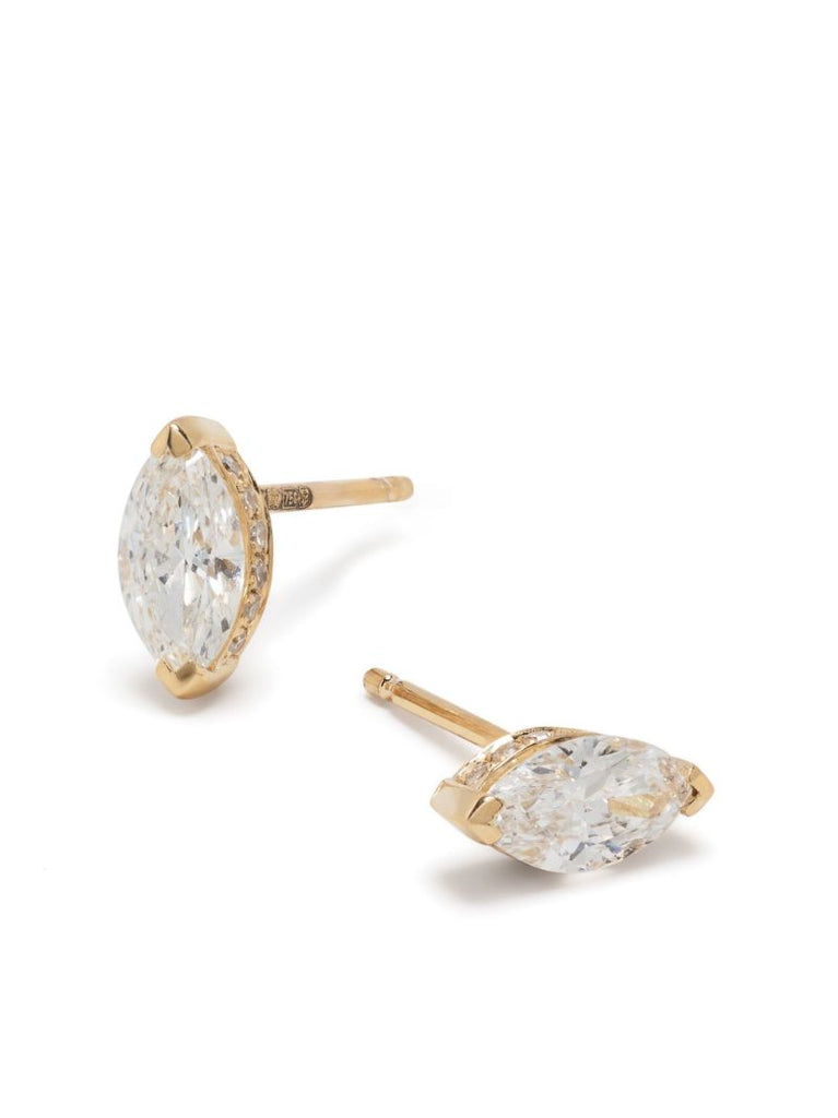 18k Yellow Gold Diamond Stud Earrings