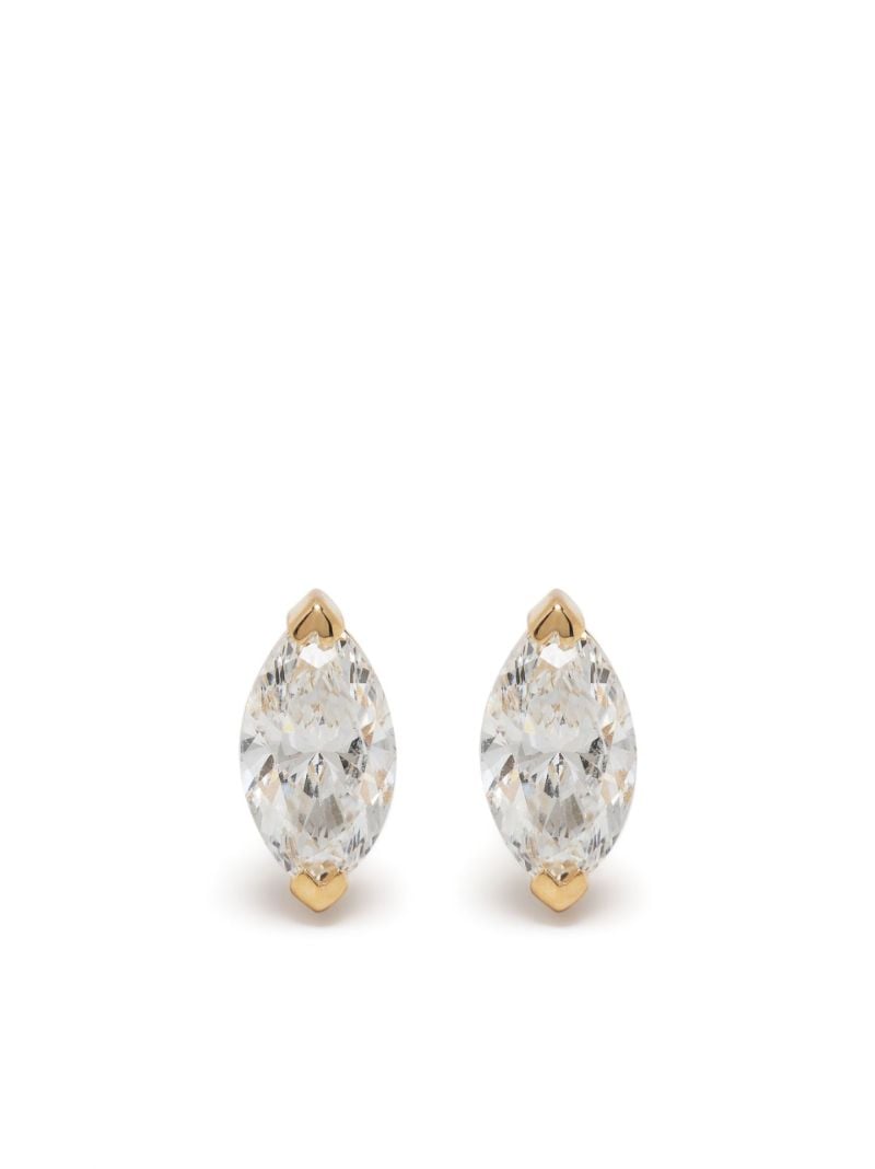 18k Yellow Gold Diamond Stud Earrings