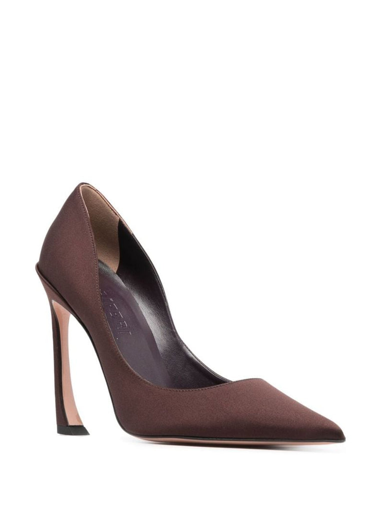 Brown 100 Satin Pumps