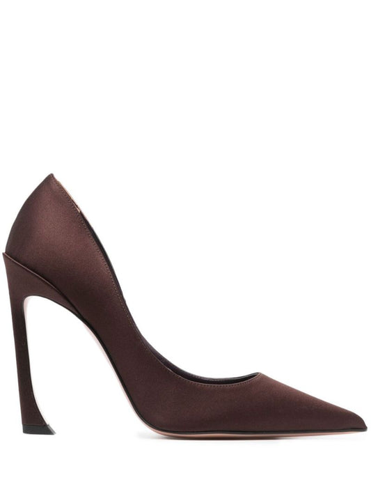 Brown 100 Satin Pumps