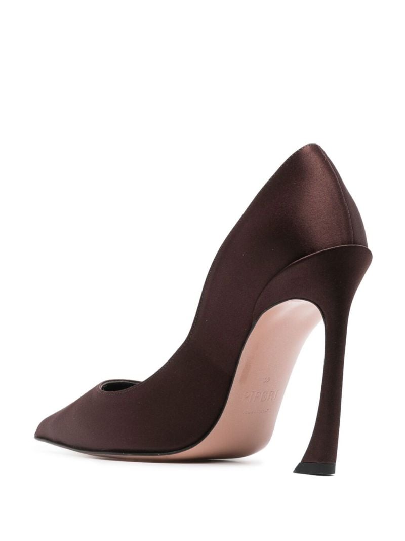 Brown 100 Satin Pumps