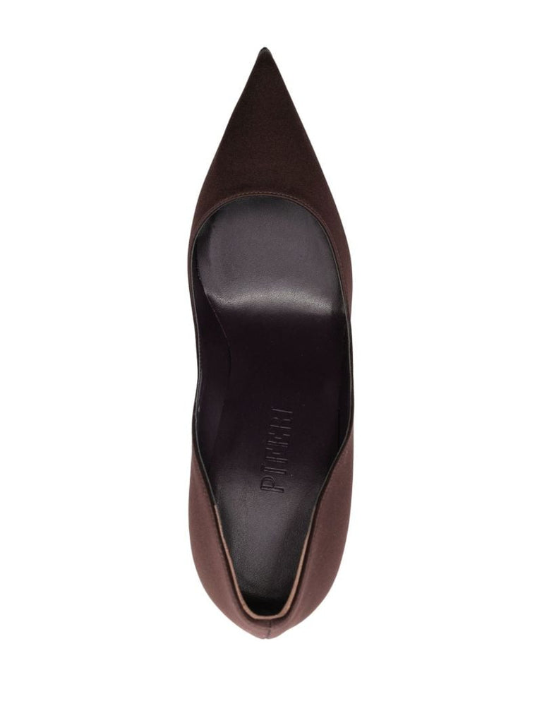 Brown 100 Satin Pumps
