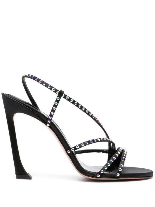 Black 120 Rhinestone Slingback Sandals