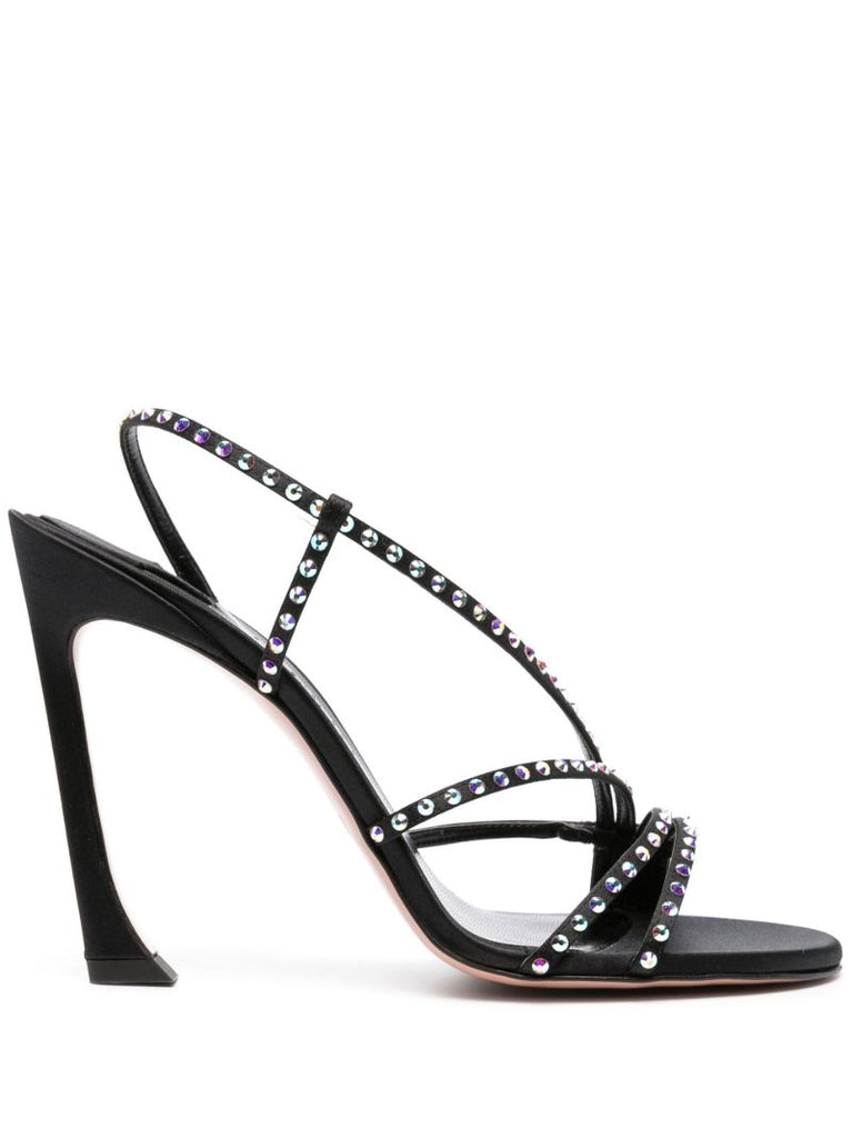 Black 120 Rhinestone Slingback Sandals