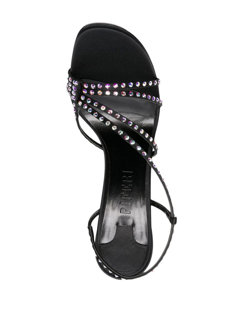 Black 120 Rhinestone Slingback Sandals