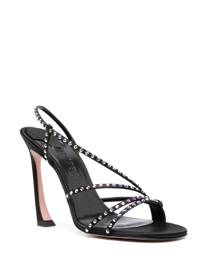 Black 120 Rhinestone Slingback Sandals