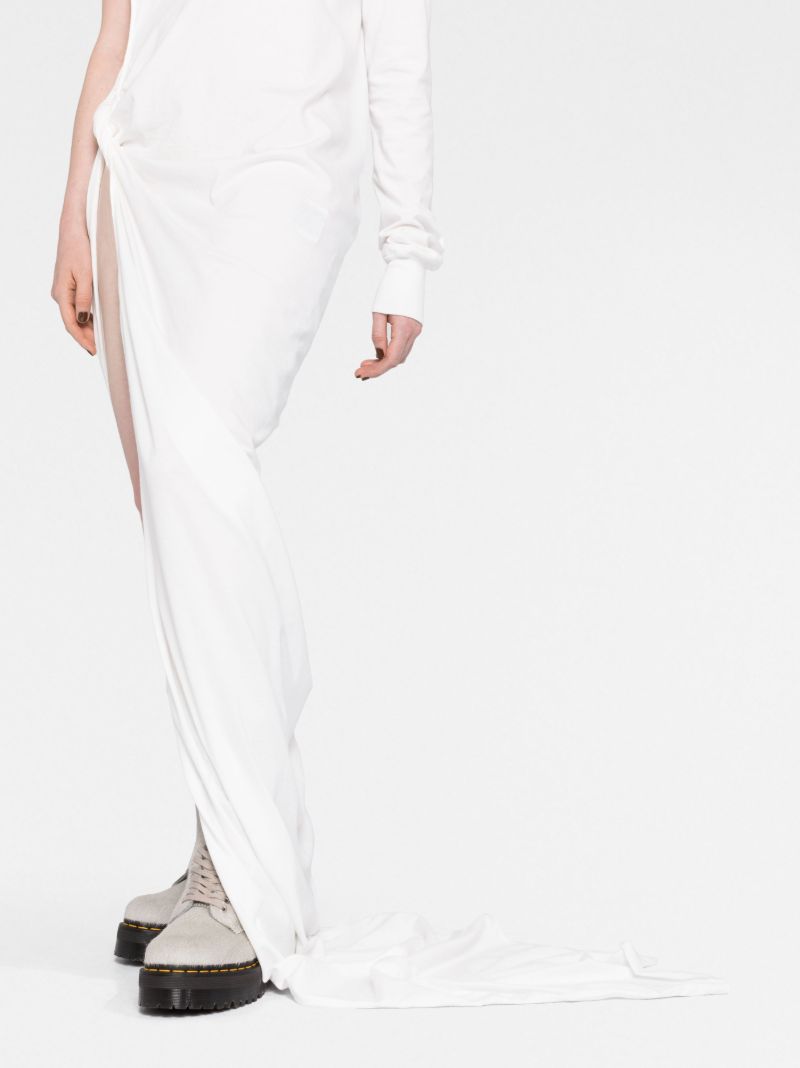 White Edfu Asymmetric One-sleeve Dress