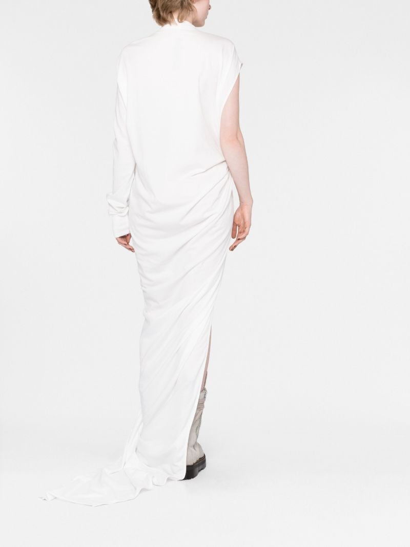 White Edfu Asymmetric One-sleeve Dress
