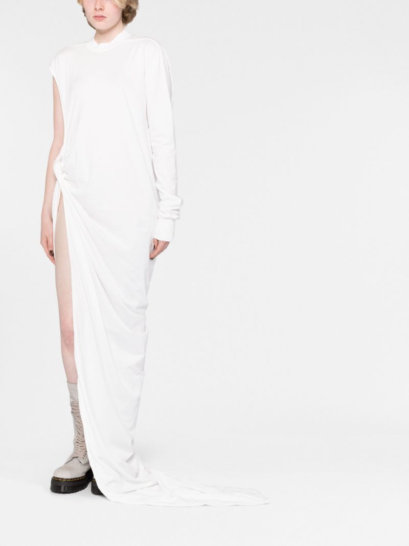 White Edfu Asymmetric One-sleeve Dress