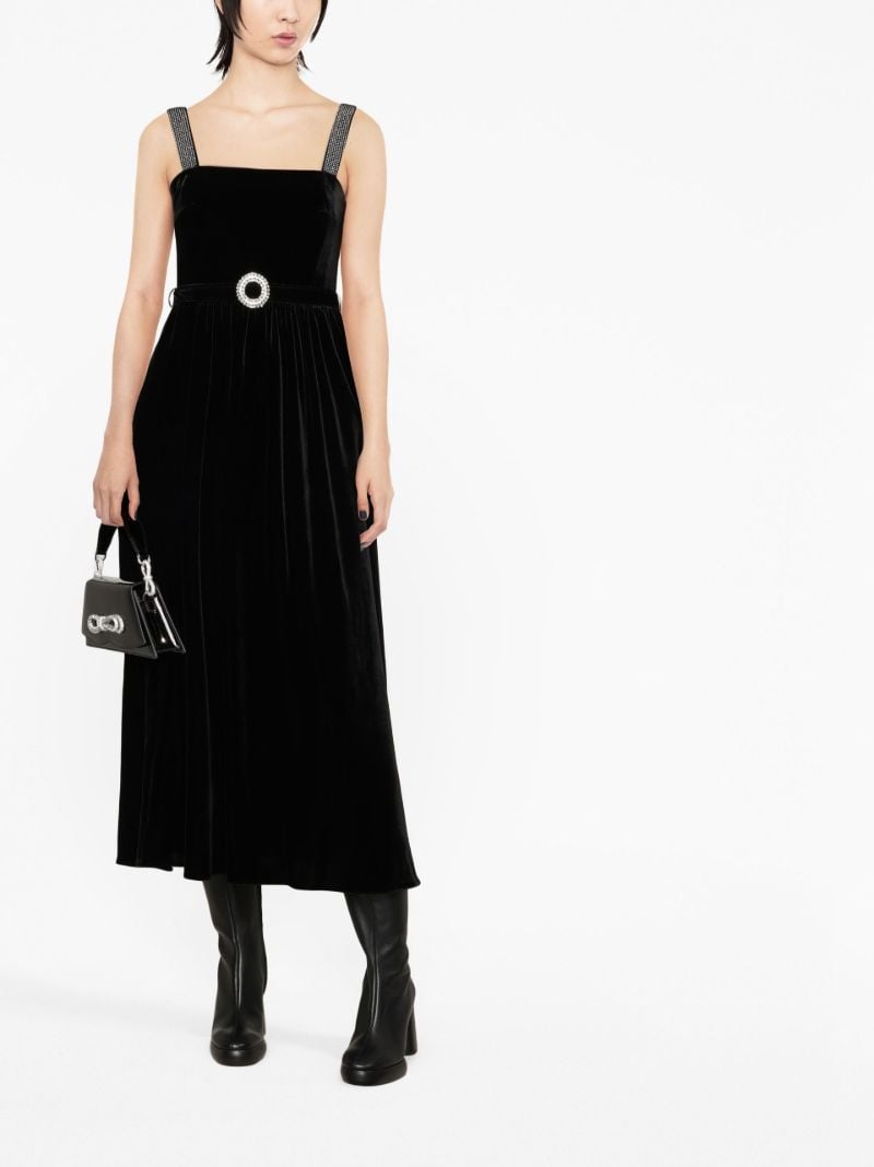 Black Ninet Velvet Midi Dress