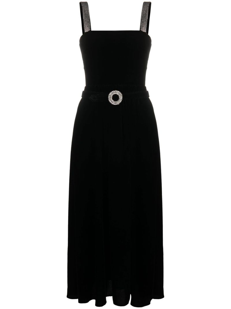 Black Ninet Velvet Midi Dress