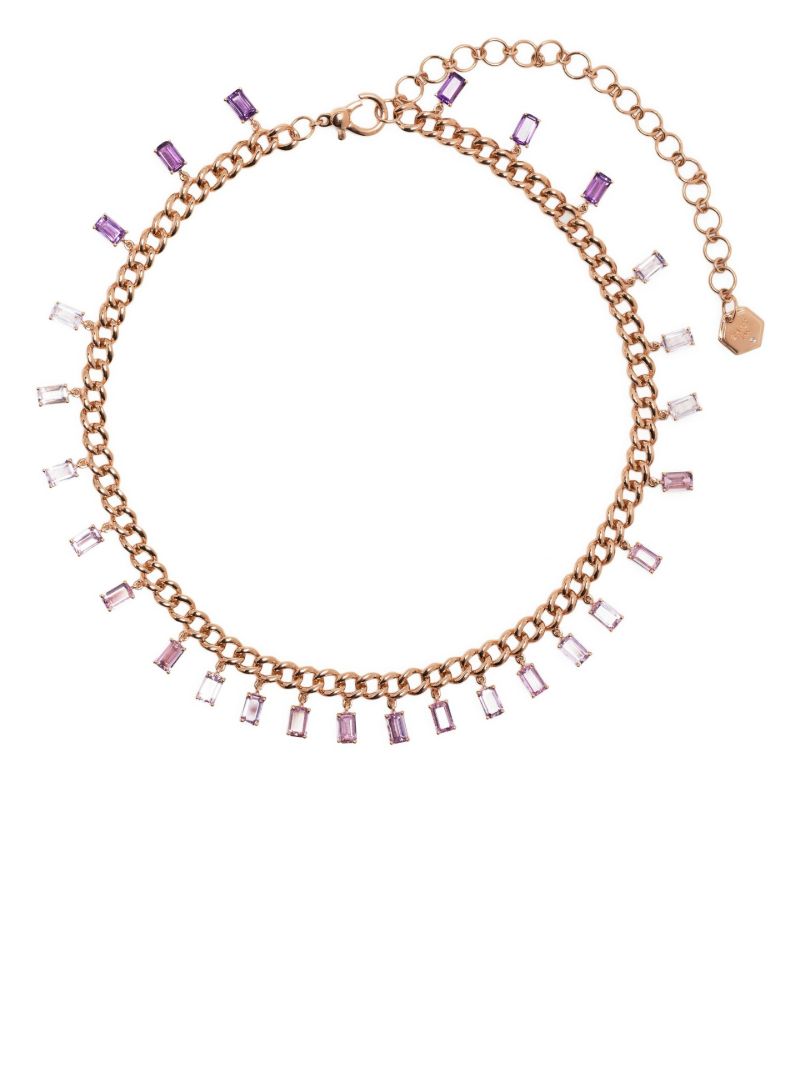 18k Yellow Gold Sapphire Choker Necklace
