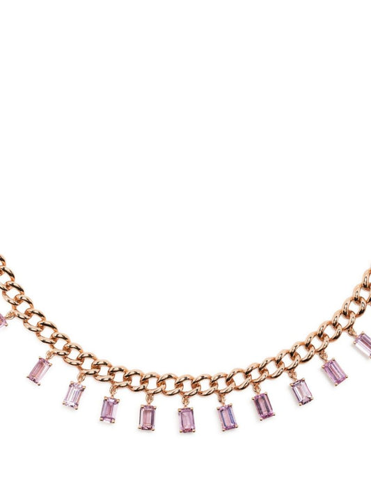 18k Yellow Gold Sapphire Choker Necklace