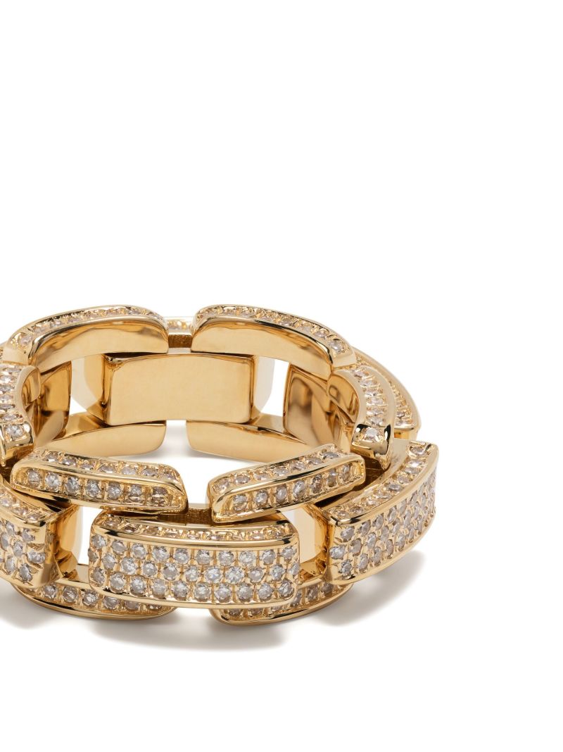 18k Yellow Gold Deco Link Diamond Ring