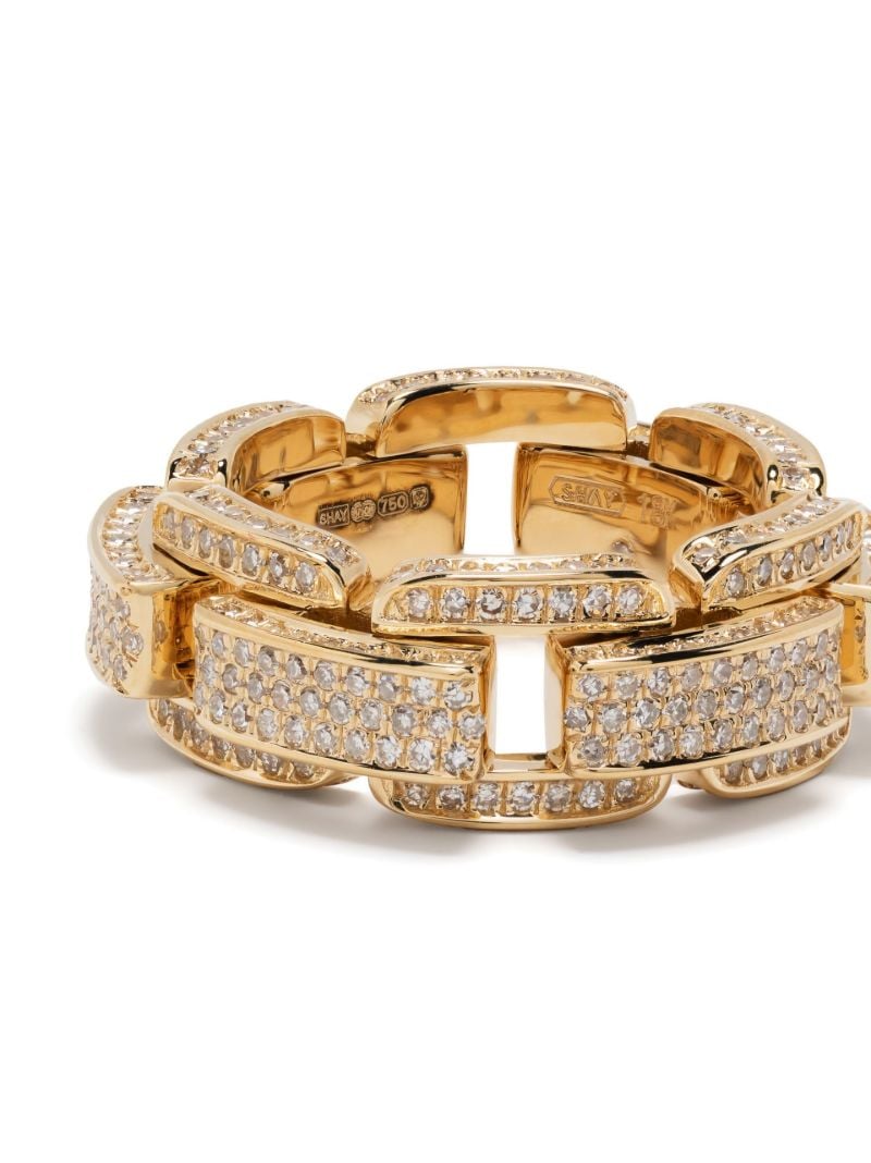 18k Yellow Gold Deco Link Diamond Ring