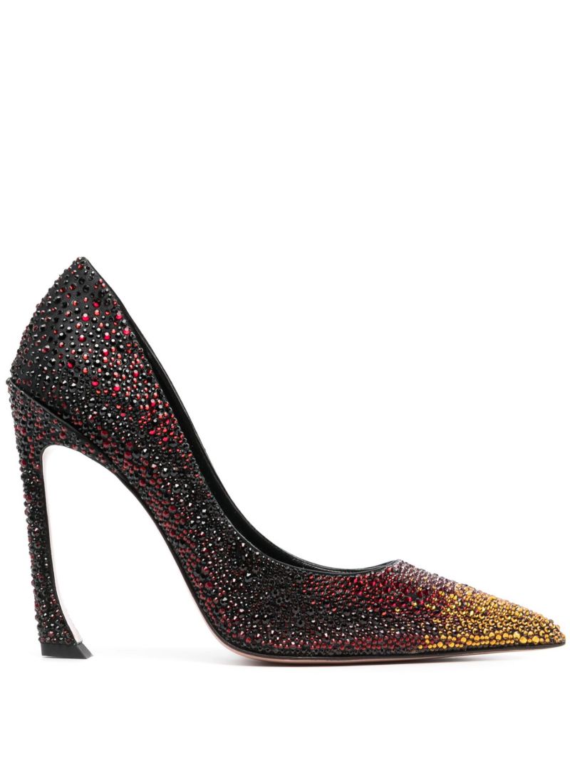 Black Avangarda 100 Crystal Pumps