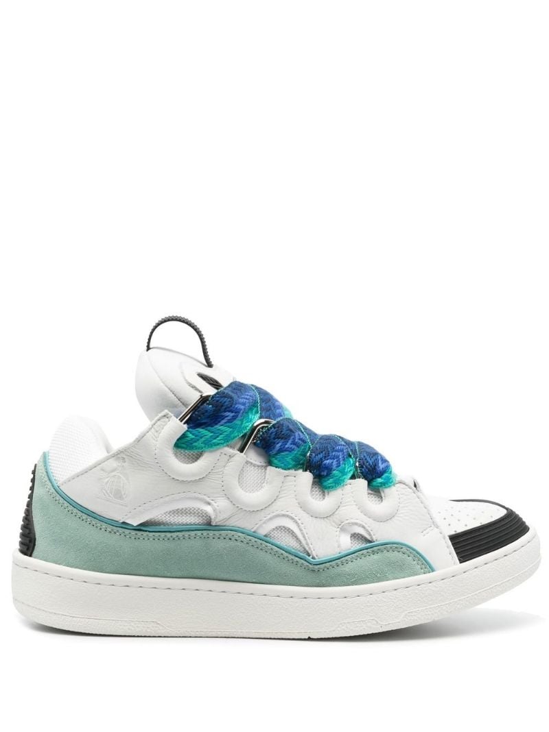 White Curb Leather Sneakers