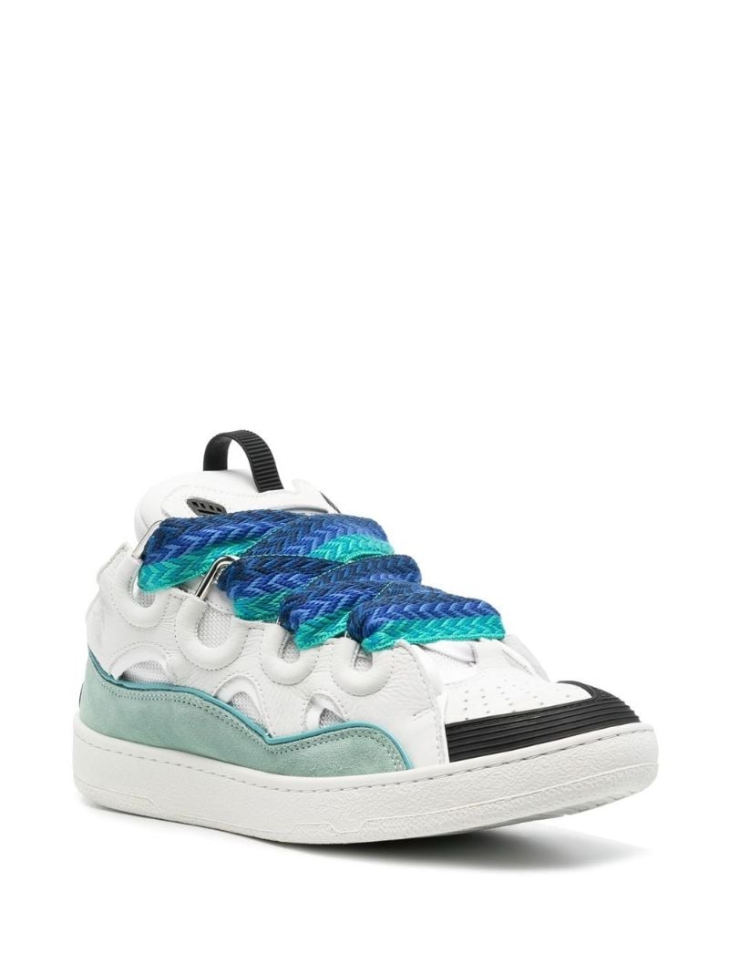 White Curb Leather Sneakers