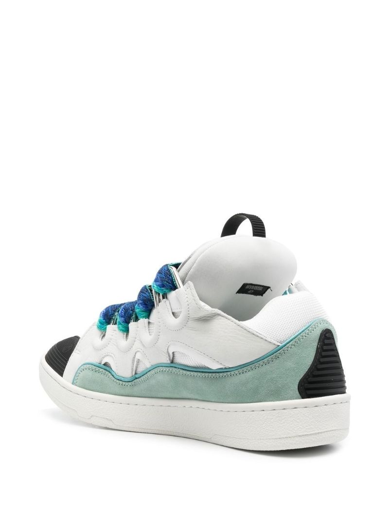 White Curb Leather Sneakers