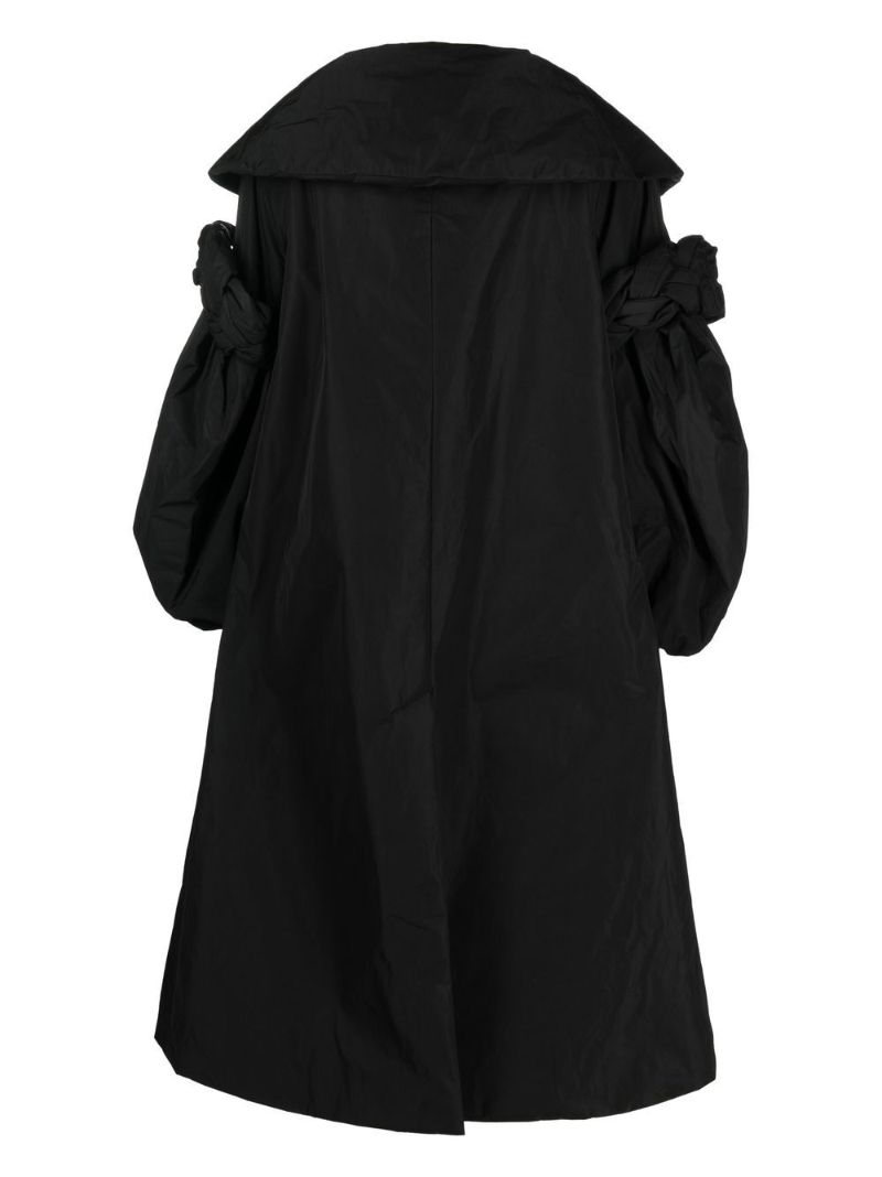 Black Padded Scoop Neck Coat