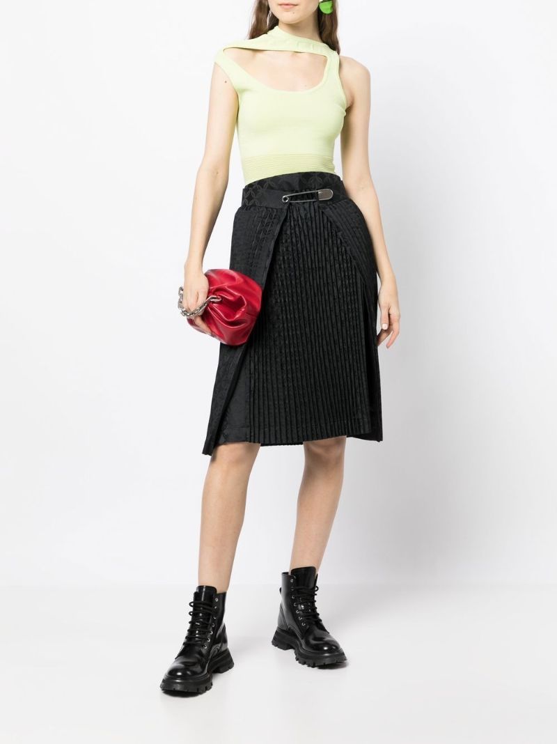 Black Seatbelt Knee-length Kilt