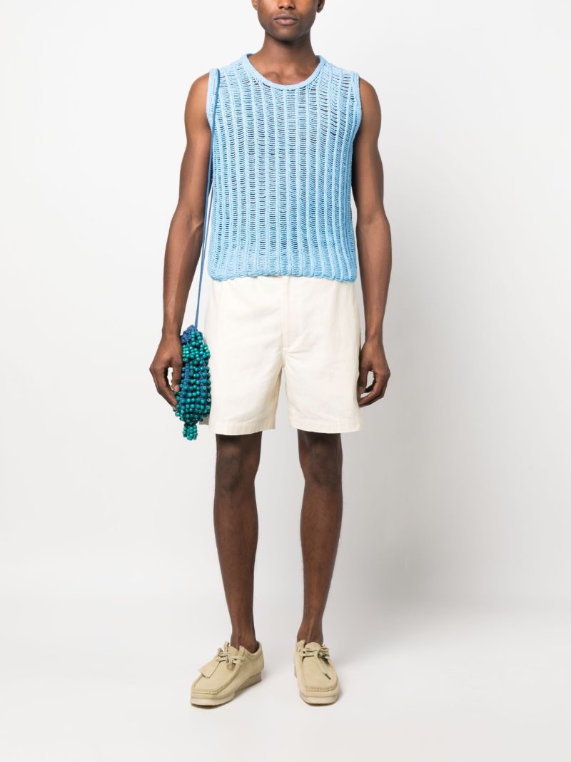 Blue Crochet Knit Vest Top