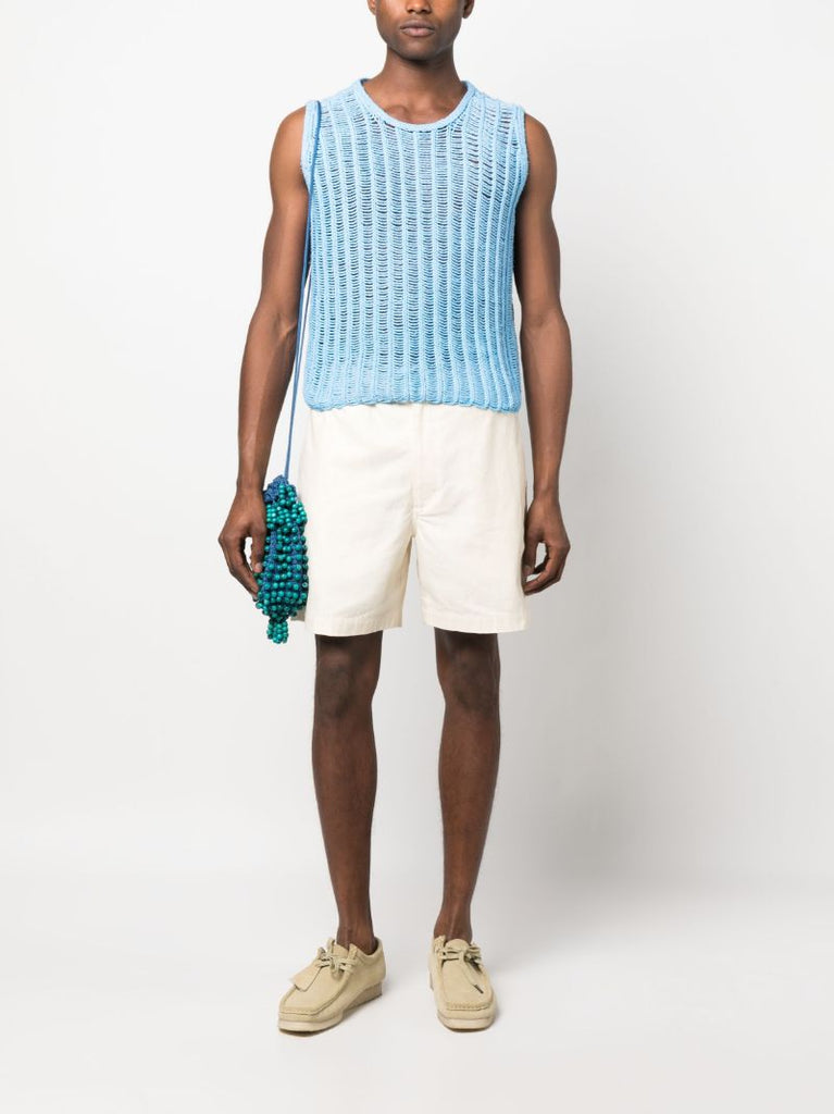 Blue Crochet Knit Vest Top