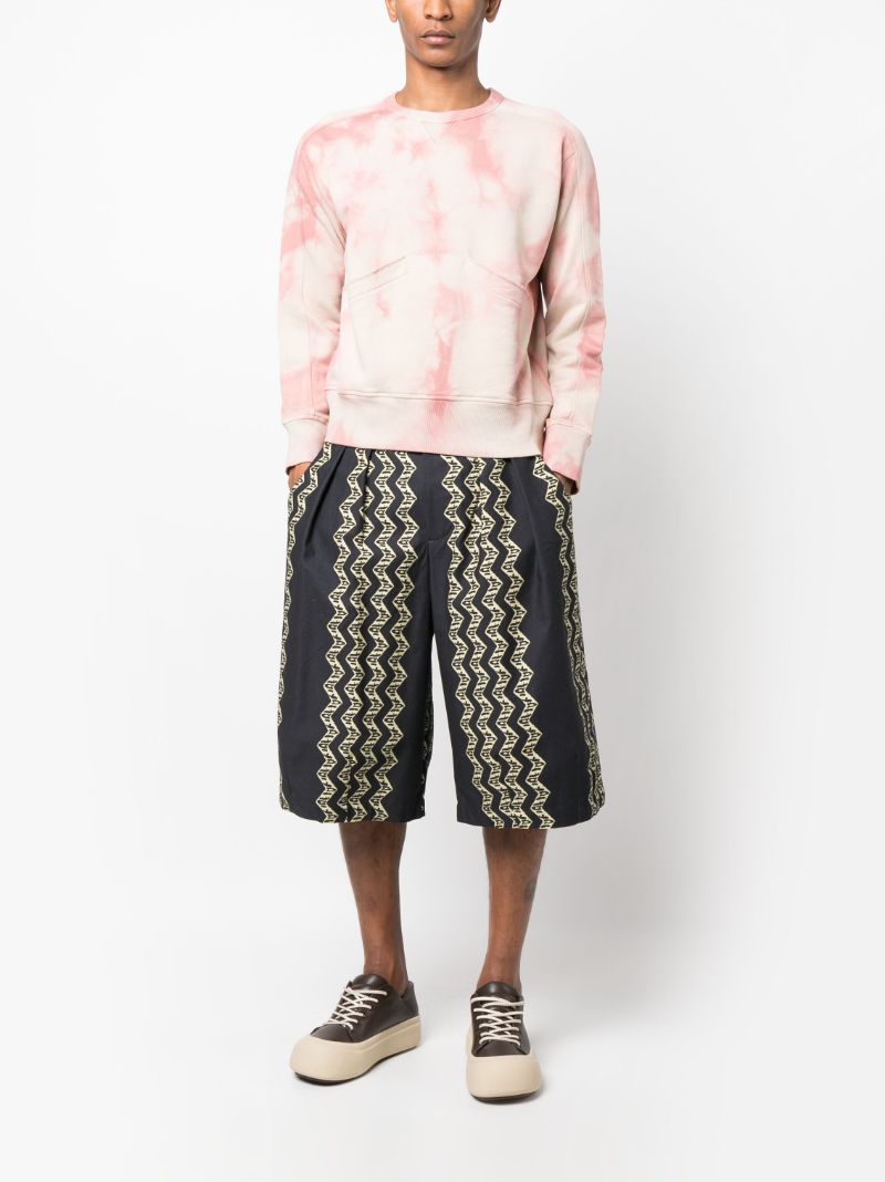 Pink Tie-dye Print Cotton Sweatshirt