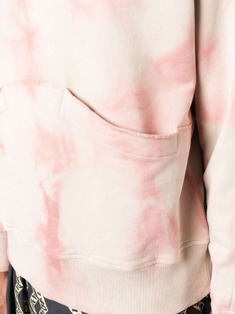 Pink Tie-dye Print Cotton Sweatshirt
