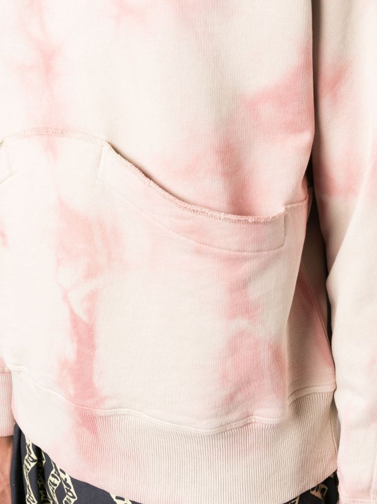 Pink Tie-dye Print Cotton Sweatshirt